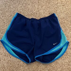 Nike Women's Athletic Shorts in Navy and Aqua